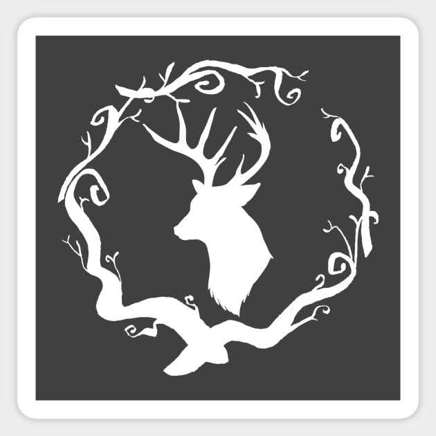 Deer Antler Sticker by chrissyloo